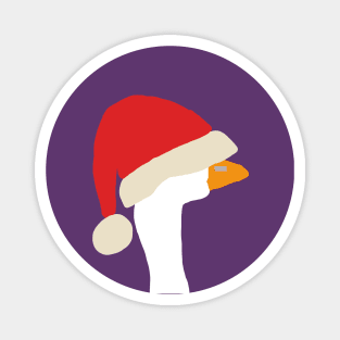 Abstract Portrait Gaming Goose in Stolen Christmas Santa Hat Magnet